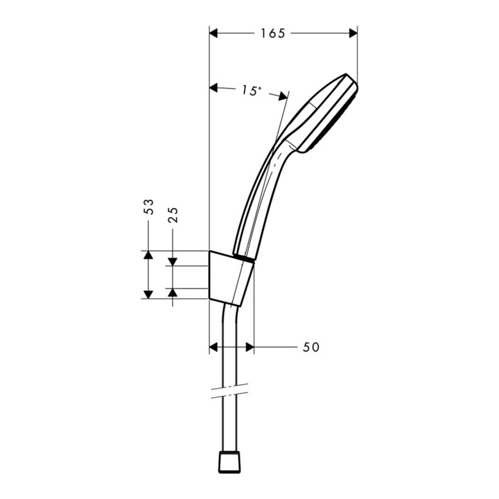 hansgrohe Ensemble support de douche Croma 100 Mono tête 100 mm tuyau 125 cm chrome