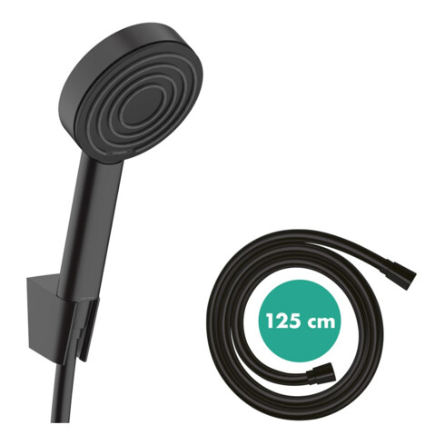 hansgrohe Ensemble support de douche Pulsify S 105 1250 mm, flexible, 1 jet, noir mat