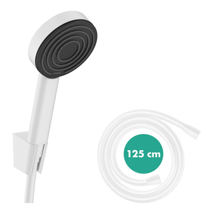 hansgrohe Ensemble support de douche Pulsify S 105 1250mm, flexible, 1 jet, blanc mat