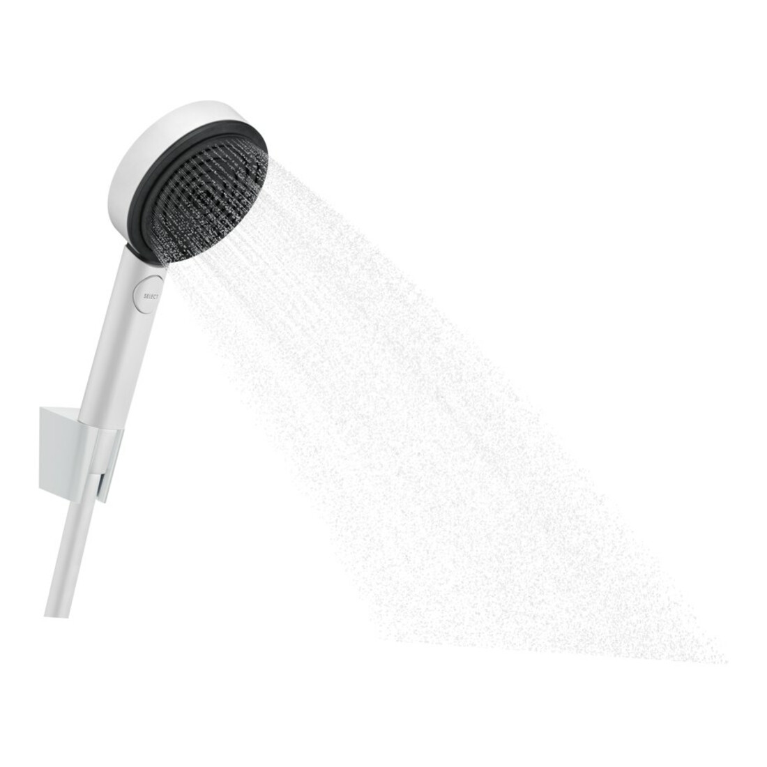hansgrohe Ensemble support de douche Pulsify Sel. S 105 1250mm, blanc mat, Relaxation, 3 jets