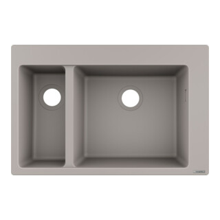 hansgrohe Évier encastrable S510-F635 180/450 750x490mm, 1 robinet pr. + 1 supp., béton gris