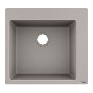 hansgrohe Évier encastré 450 S510-F450 540x490mm, 1 cuve, HL préréglé, béton gris