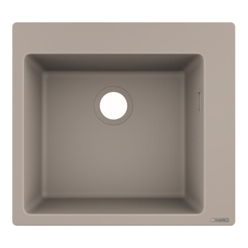 hansgrohe Évier encastré 450 S510-F450 540x490mm, 1 cuve, HL préréglé, béton gris