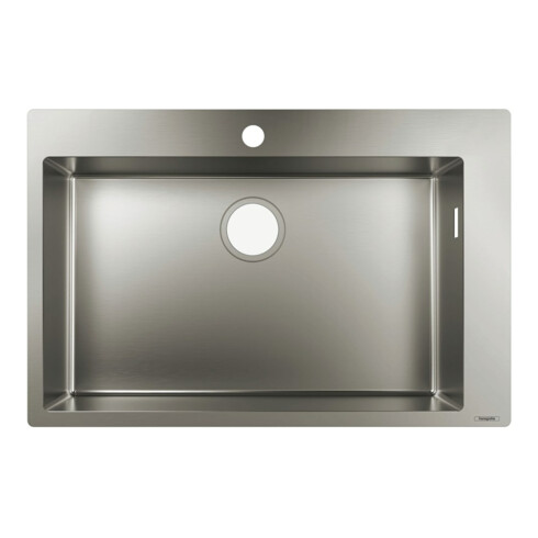 hansgrohe Évier encastré 660 S711-F660 740x480mm, 1 commande principale, HL courbé, ES