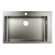 hansgrohe Évier encastré 660 S711-F660 740x480mm, 1 commande principale, HL courbé, ES-4