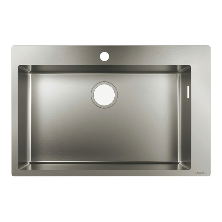 hansgrohe Évier encastré 660 S711-F660 740x480mm, 1 commande principale, HL courbé, ES