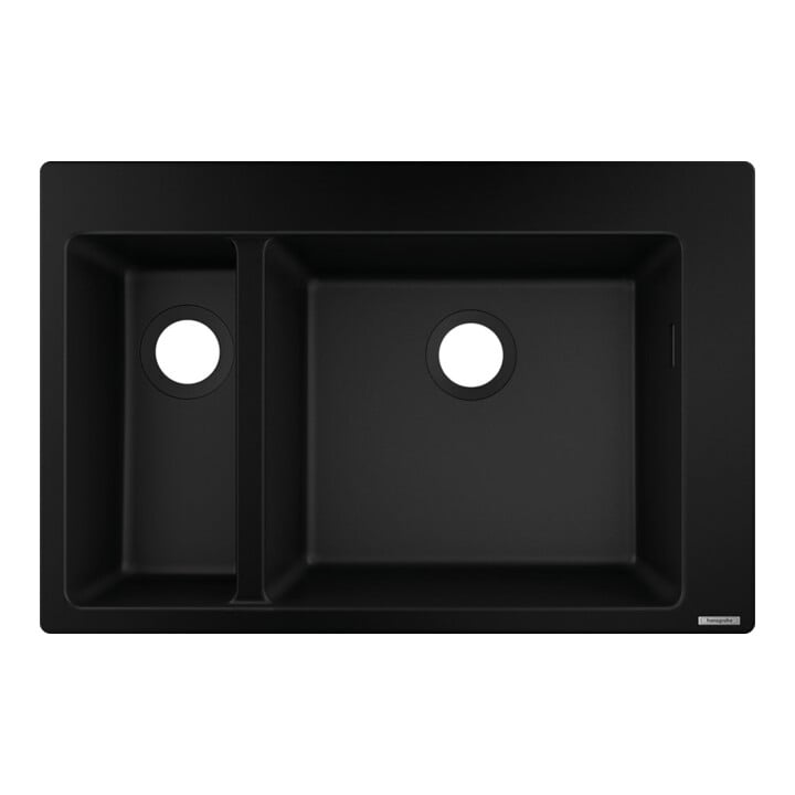 hansgrohe Évier encastré S510-F635 180/450 750x490mm, 1 évac. et 1 alim., noir graphite