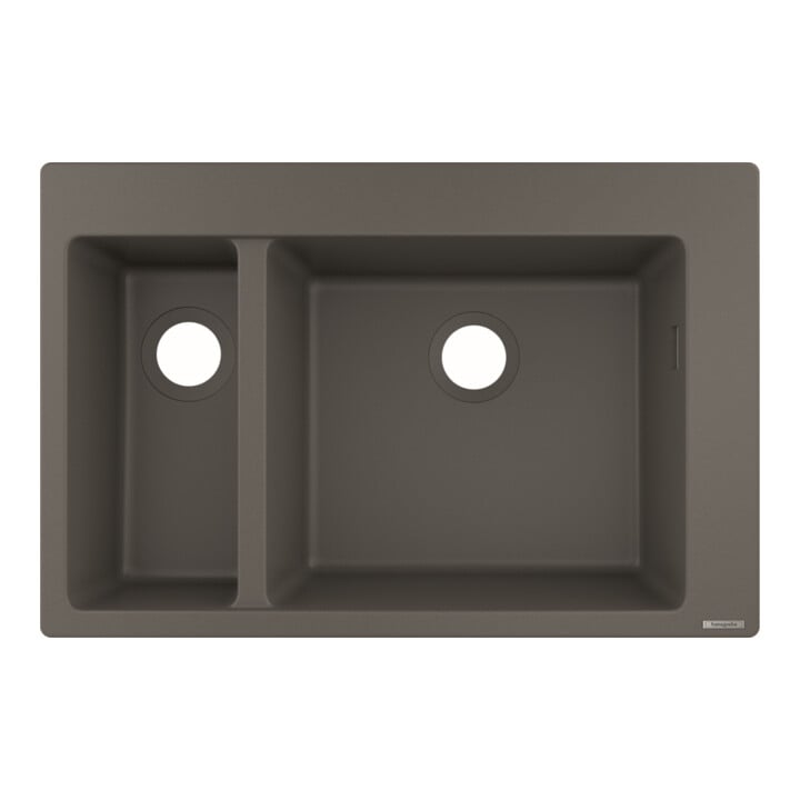 hansgrohe Évier encastré S510-F635 180/450 750x490mm, 1 sortie et 1 entrée, gris pierre