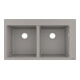 hansgrohe Évier encastré S510-F770 370/370 860x490mm, 2 cuves, béton gris, vidage préinstallé-1