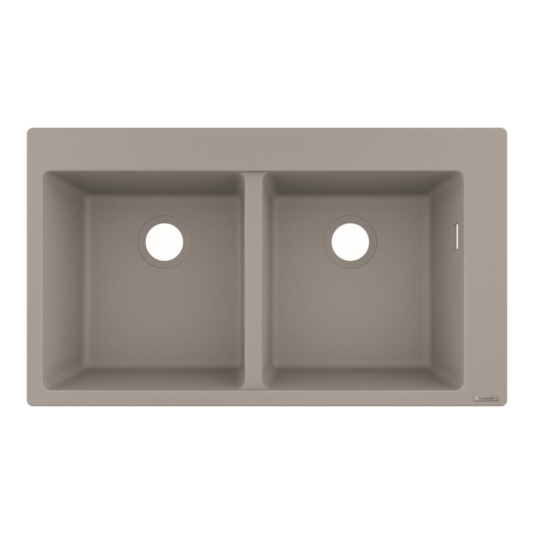 hansgrohe Évier encastré S510-F770 370/370 860x490mm, 2 cuves, béton gris, vidage préinstallé