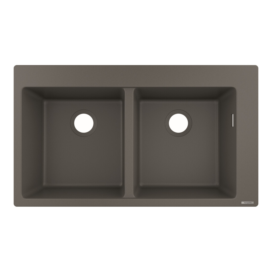 hansgrohe Évier encastré S510-F770 370/370 860x490mm, 2 cuves, vidage avant, gris pierre
