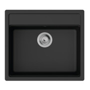 hansgrohe Évier encastré S52 S520-F510 550x490mm, 1 bac principal, noir graphite