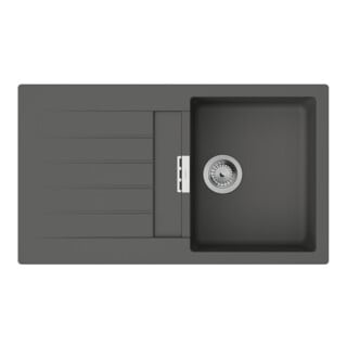 hansgrohe Évier encastré S520 avec égouttoir, 840x480mm, 1 bac, gris pierre