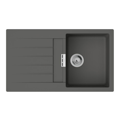 hansgrohe Évier encastré S520 avec égouttoir, 840x480mm, 1 bac, gris pierre