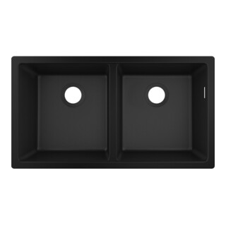 hansgrohe Évier UB-Spüle S510-U770 370/370 768x398mm, 2 bacs, sans trop-plein, noir graphite