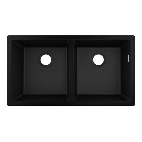 hansgrohe Évier UB-Spüle S510-U770 370/370 768x398mm, 2 bacs, sans trop-plein, noir graphite