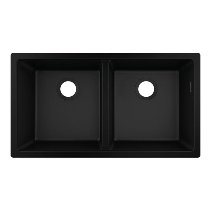 hansgrohe Évier UB-Spüle S510-U770 370/370 768x398mm, 2 bacs, sans trop-plein, noir graphite