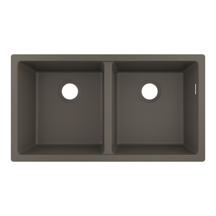hansgrohe Évier UB-Spüle S510-U770 370/370 768x398mm, 2 robinets principaux, sans HL, gris pierre