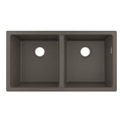 hansgrohe Évier UB-Spüle S510-U770 370/370 768x398mm, 2 robinets principaux, sans HL, gris pierre-4