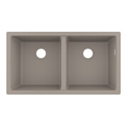 hansgrohe Évier UB-Spüle S510-U770 370/370 768x398mm, 2 sorties, sans trop-plein, gris béton-3