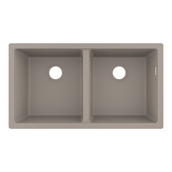 hansgrohe Évier UB-Spüle S510-U770 370/370 768x398mm, 2 sorties, sans trop-plein, gris béton