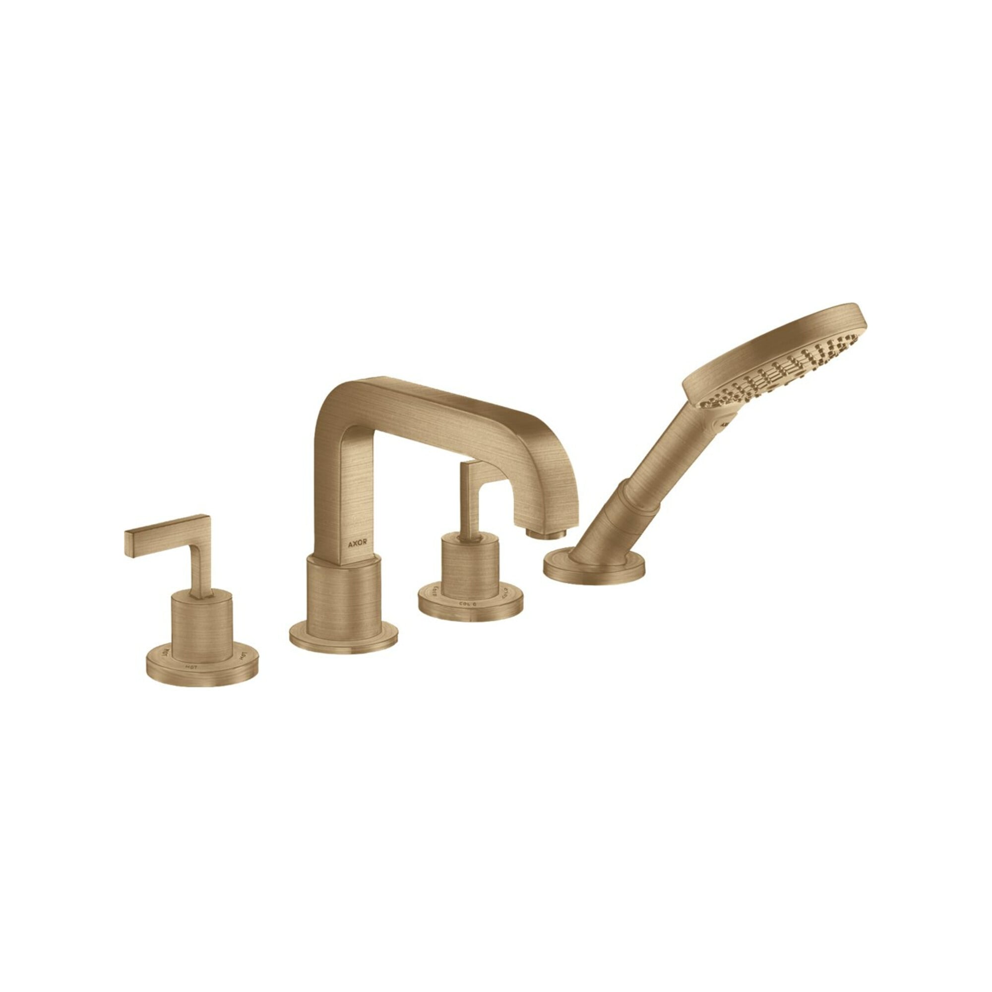 hansgrohe Fertigmontageset Axor Citterio 4-L-BW-Rand-Arm, m Hebelgr., brush. bron