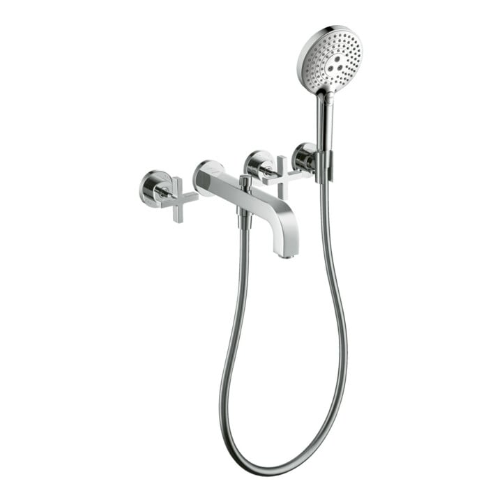 hansgrohe Fertigmontageset Axor Citterio UP-3-Loch-Wannenarm, m Kreuzgr., chrom