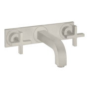 hansgrohe Fertigmontageset Axor Citterio UP-3-Loch-Waschtischarmatur, m Kreuzgr., Edelstahl-Optik