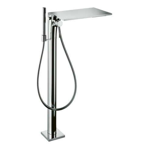 hansgrohe Fertigmontageset Axor Massaud Wannen-Einhebelmischer, bodensteh., Edelstahl-Optik