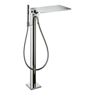 hansgrohe Fertigmontageset Axor Massaud Wannen-Einhebelmischer, bodenstehend, brushed nickel