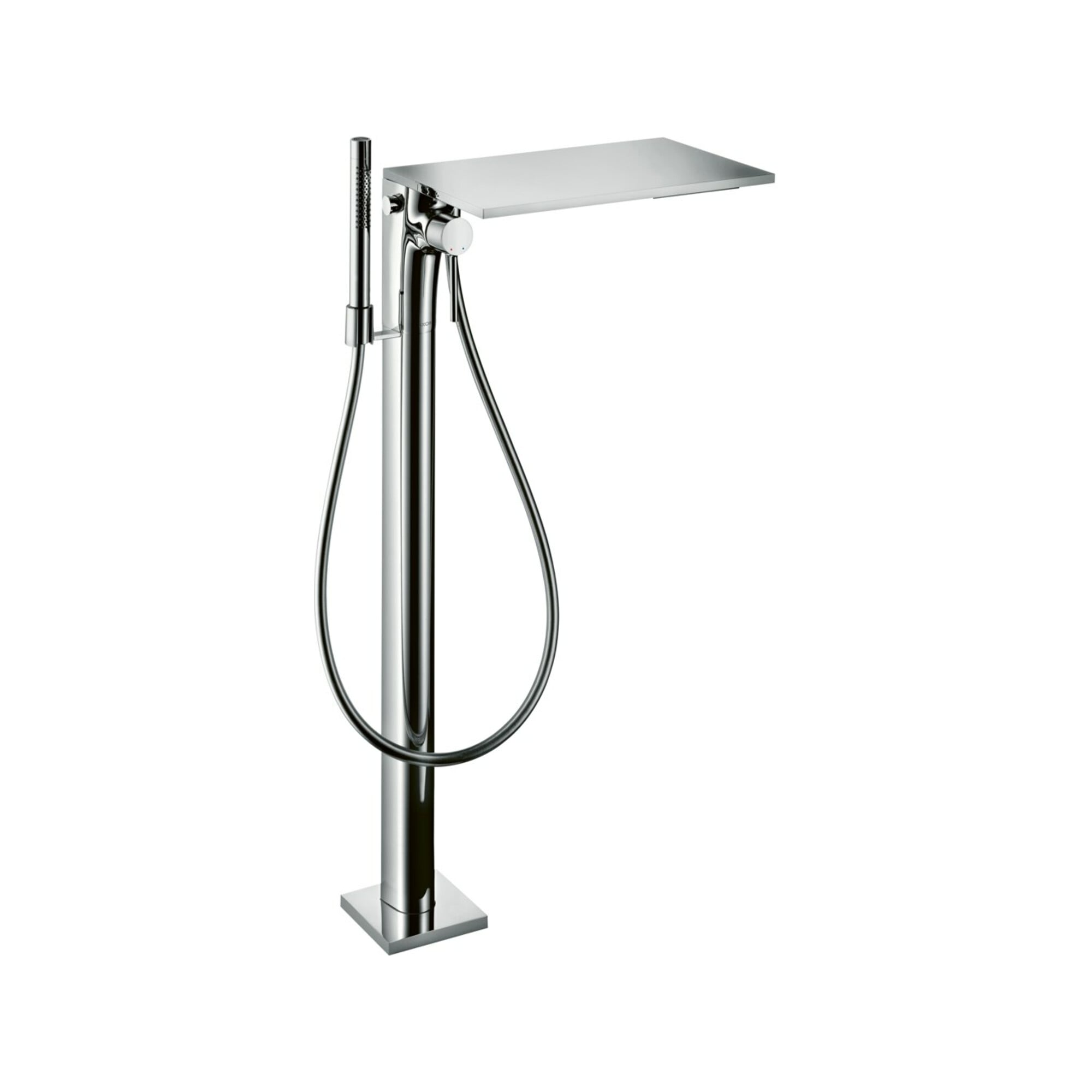 hansgrohe Fertigmontageset Axor Massaud Wannen-Einhebelmischer, bodenstehend, brushed nickel