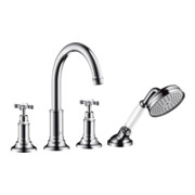 hansgrohe Fertigmontageset Axor Montreux 4-L-BW-Rand-Arm., m Kreuzgr., brush. ni.