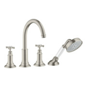 hansgrohe Fertigmontageset Axor Montreux 4-L-BW-Rand-Arm, m KrG, Edelstahl-Optik