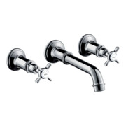 hansgrohe Fertigmontageset Axor Montreux UP-3-Loch-Waschtischarmatur, Ausl. 165-225mm, chr