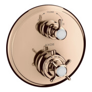 hansgrohe Fertigmontageset Axor Montreux UP-THM, m Ab- + Um-V, Kreuz, pol. r gol