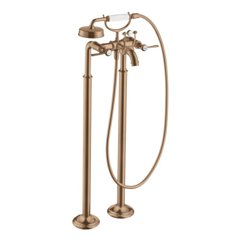 hansgrohe Fertigmontageset Axor Montreux Zwei-Griff-Spültischarmatur, boden, m HG, brush. r gol