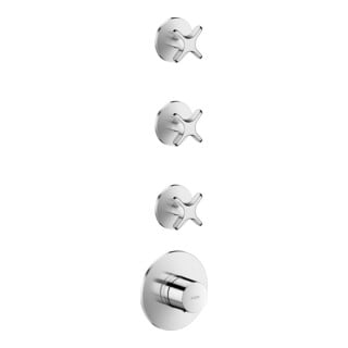 hansgrohe Fertigmontageset Axor One UP-Thermostat 3 Verbraucher chrom Kreuz