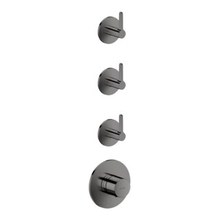 hansgrohe Fertigmontageset Axor One UP-Thermostat 3 Verbraucher poliert blau