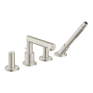 hansgrohe Fertigmontageset Axor Uno 4-L-BW-Rand-Arm, m Zerogr, Edelstahl-Optik