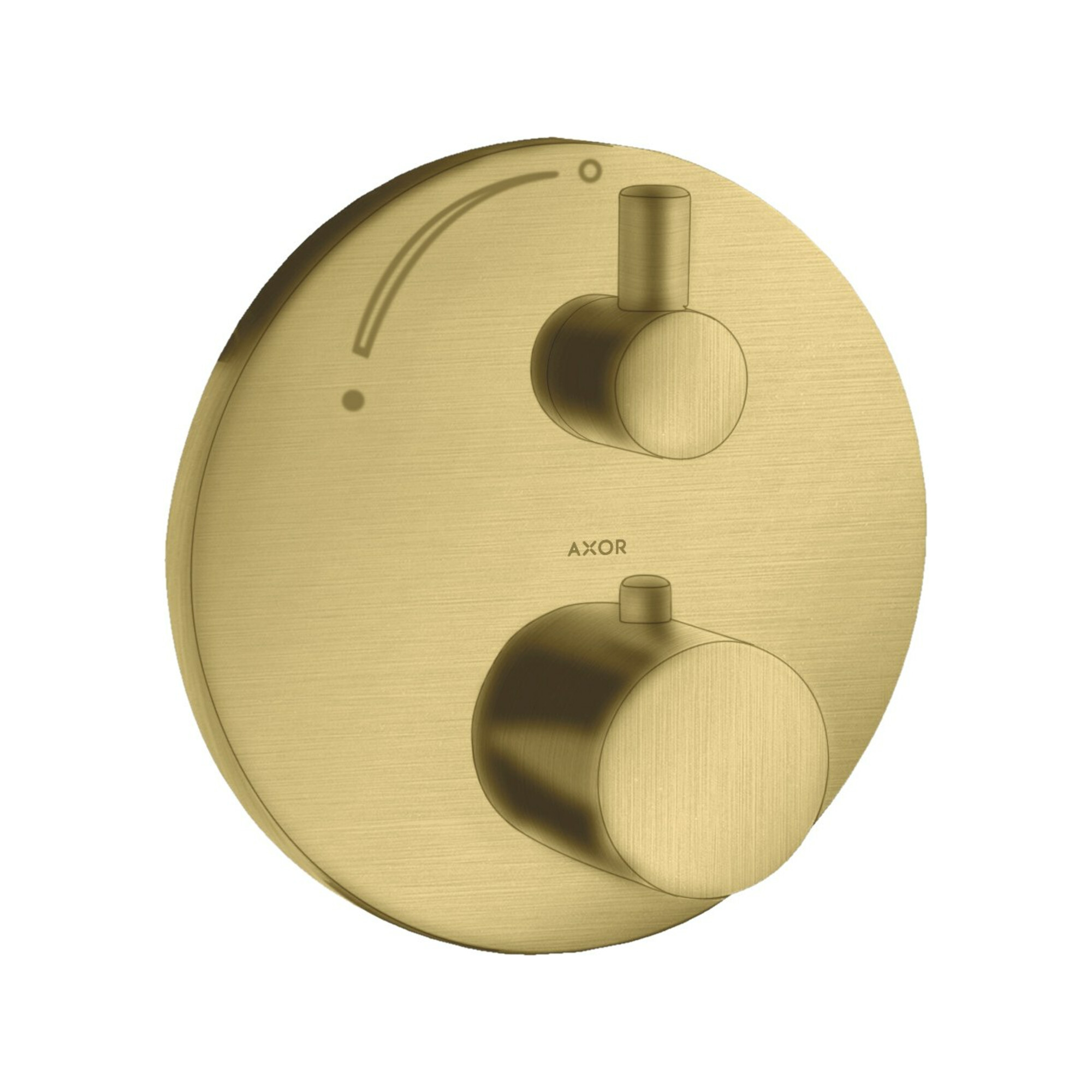 hansgrohe Fertigmontageset Axor Uno UP-THM, mit Absperrventil, brushed brass