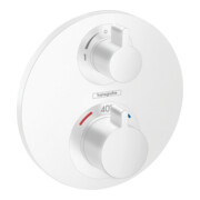 hansgrohe Fertigmontageset Ecostat S UP-Thermostat, 2 Verbraucher, mattweiß