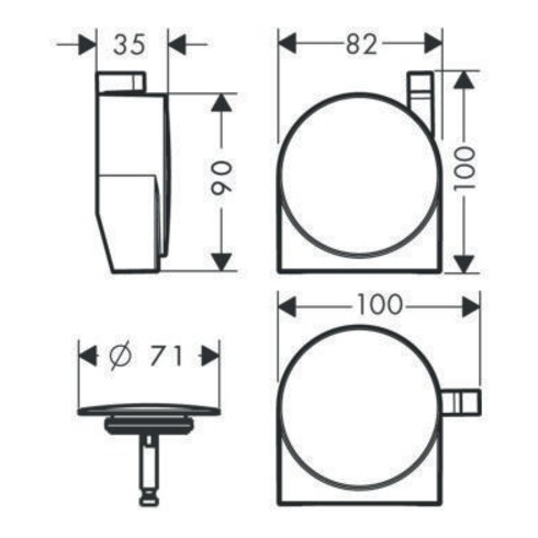 hansgrohe Fertigmontageset EXAFILL S Wanneneinlauf, Ab-/Überlaufgarnitur chrom