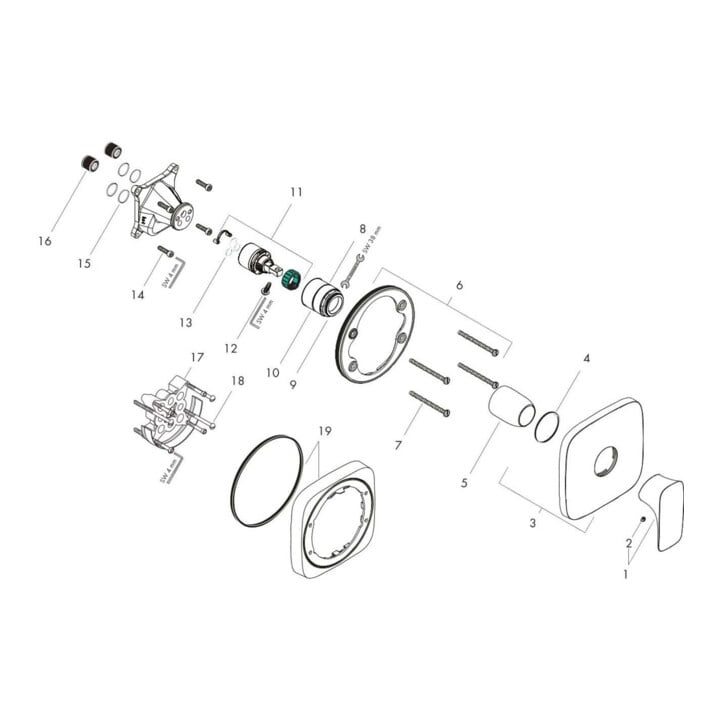hansgrohe Fertigmontageset PuraVida UP-Brause-Einhebelmischer 1 Verbr. chrom