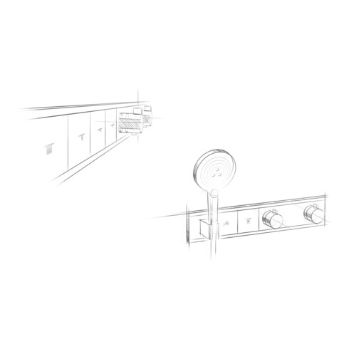hansgrohe Fertigmontageset RainSelect UP-THM, m i. Brauseha., 2 Verbr., sw/vc