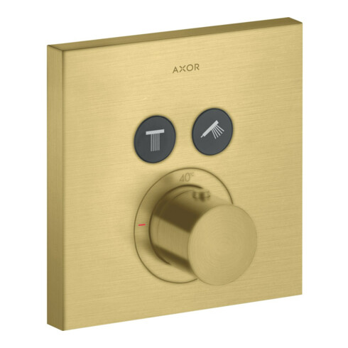 hansgrohe Fertigmontageset ShowerSelect UP-THM, 2 Verbr., eckig, brushed brass
