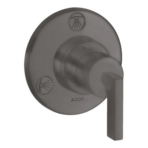 hansgrohe Fertigmontageset Trio/Quattro UP-Ab- + Um-V, m Hebel, brush. bla vc