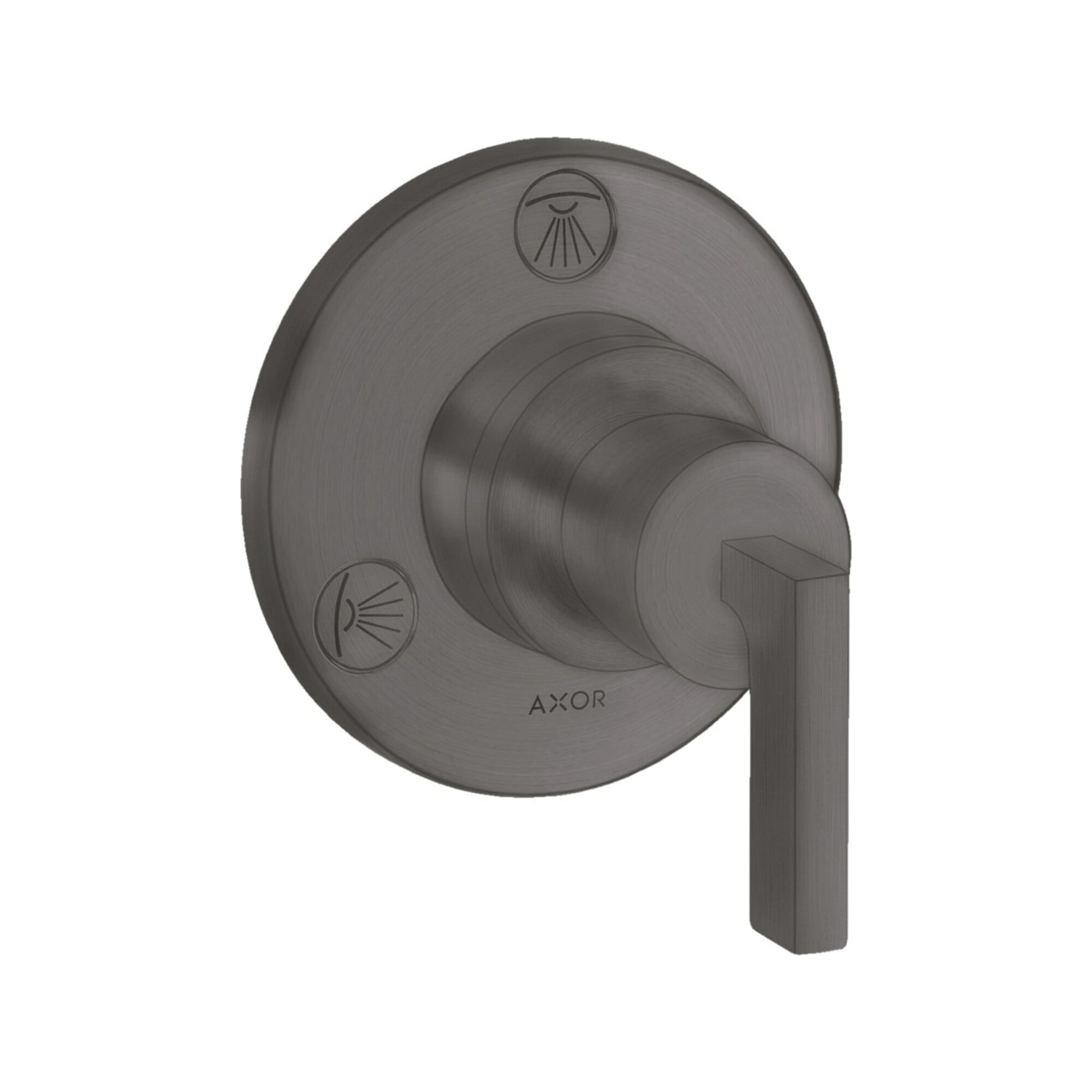 hansgrohe Fertigmontageset Trio/Quattro UP-Ab- + Um-V, m Hebel, brush. bla vc