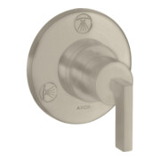 hansgrohe Fertigmontageset Trio/Quattro UP-Ab- + Um-V, m Hebel, brush. ni.