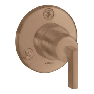 hansgrohe Fertigmontageset Trio/Quattro UP-Ab- + Um-V, m Hebel, brush. r gol