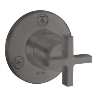 hansgrohe Fertigmontageset Trio/Quattro UP-Ab- + Um-V, m Kreuz, brush. bla vc